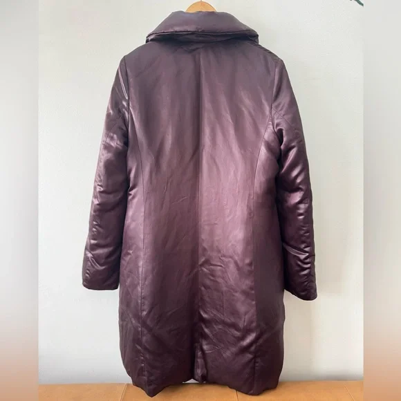 Jil Sander Silk Down Deep Purple Long Puffer Coat 38 - Picture 4 of 16
